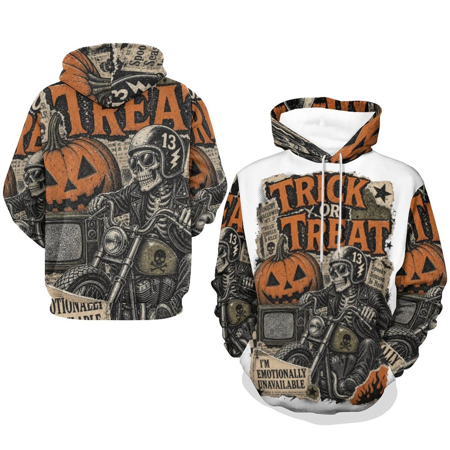 Trick or Treat Emotionally unavailable Women's Graphic Hoodie (All-Over Printing)