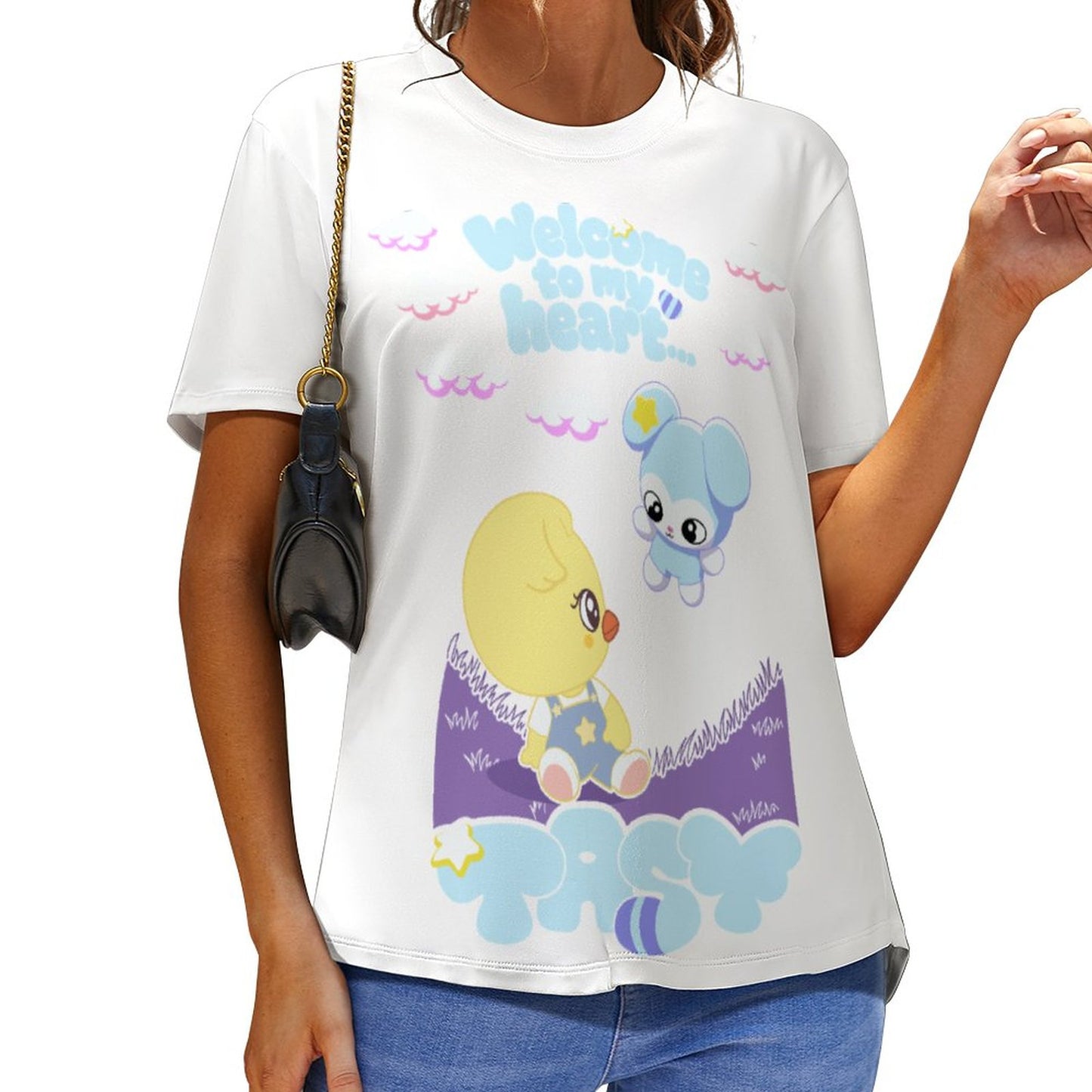 180gsm Custom Women Top T-Shirts(All-Over Printing)