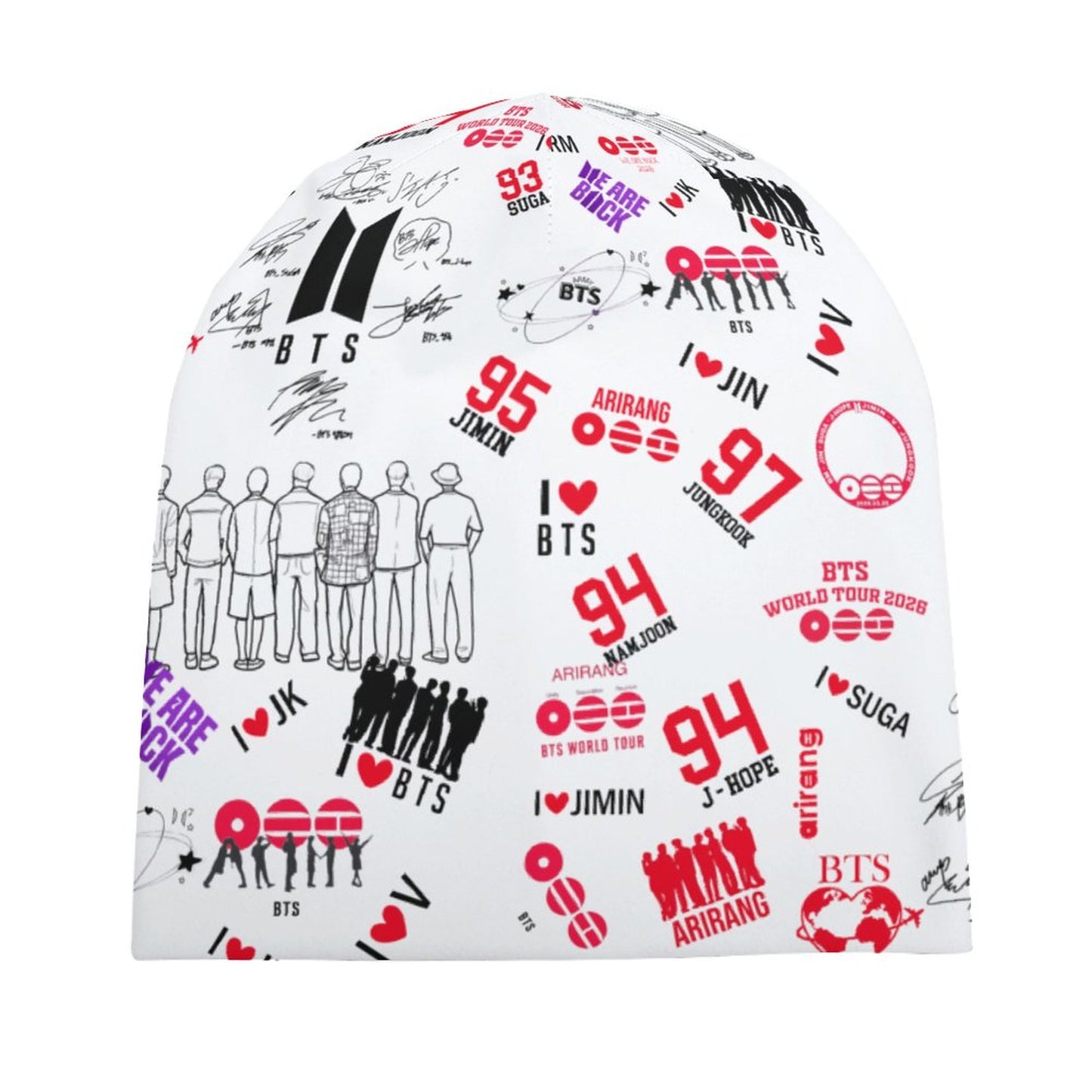 BTS Hooligan Inspired Streetwear Beanie | All-Over Print K-Pop Pullover Skull Cap for ARMY