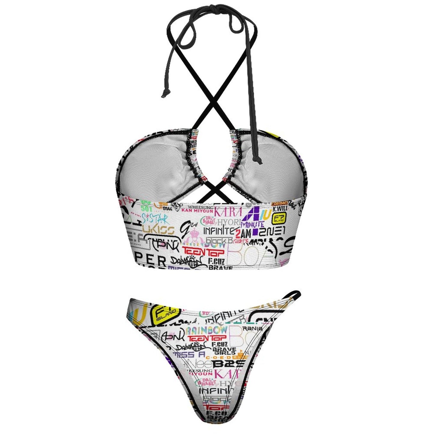 Kpop Custom Bikini Swimsuit | All-Over Print Halter Two-Piece