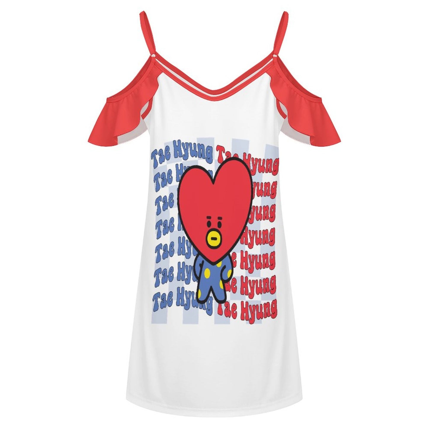 BT21 Tata V Taehyung Ruffle Spaghetti Strap Dress | K-Pop Fan Merch