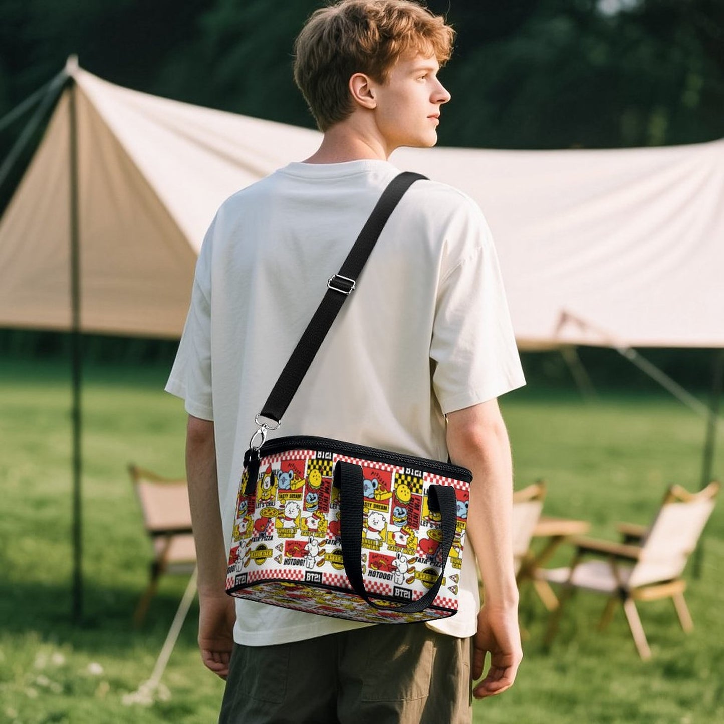 BT21 Inspired Portable Cooler Bag – Insulated Lunch Box & Picnic Travel Tote