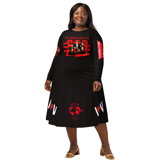 BTS V Borahae Purple A-Line Midi Dress — K-Pop concert outfit for the 2026 BTS Reunion Tour