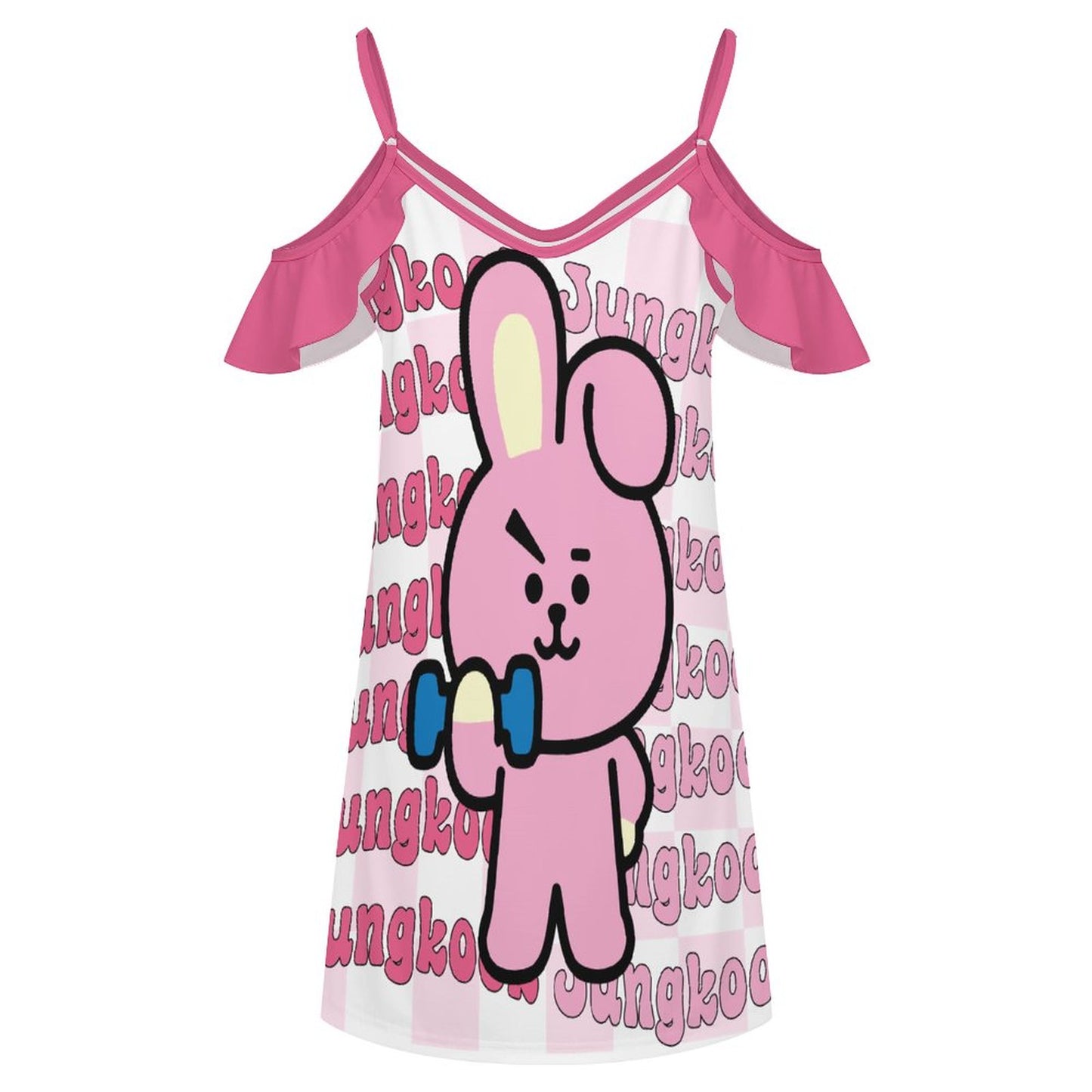 BT21 Cooky Jungkook Ruffle Spaghetti Strap Dress | K-Pop Fan Merch