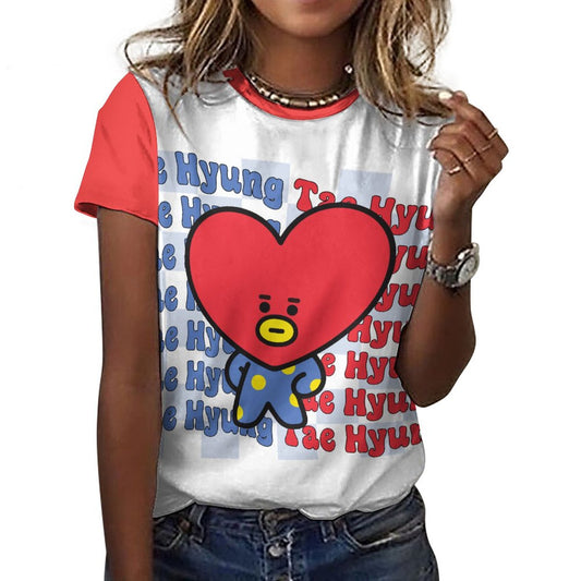 BT21 Tata V Taehyung Women's Cotton T-Shirt | K-Pop Fan Merch All-Over Print