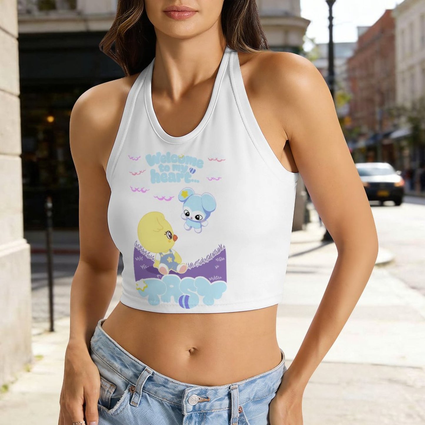 180gsm Women's Halter Tie Vest(All-Over Printing)
