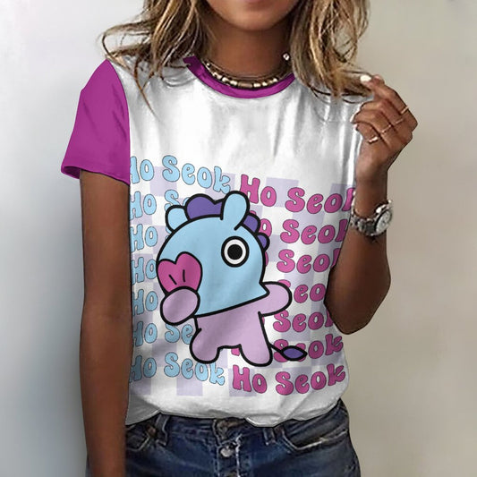 BT21 Mang J-Hope Hoseok Women's Cotton T-Shirt | K-Pop Fan Merch All-Over Print