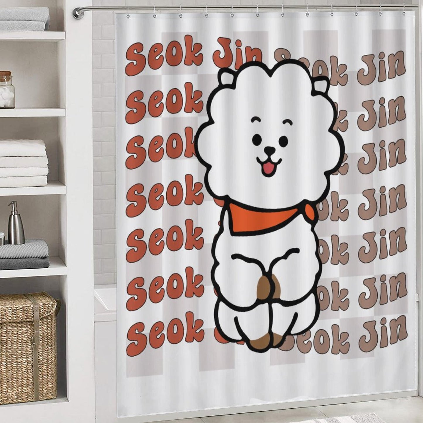 BTS Jin BT21 Bathroom 4-Piece Set | K-Pop Fan Home Decor Gift