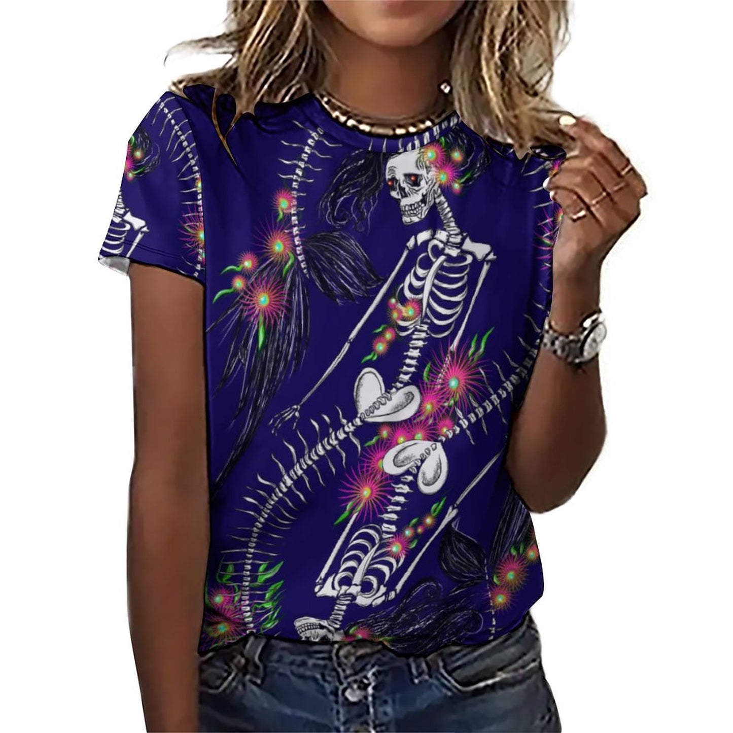 Skeleton Siren Short Sleeve T-Shirt – Premium Women's  Tee