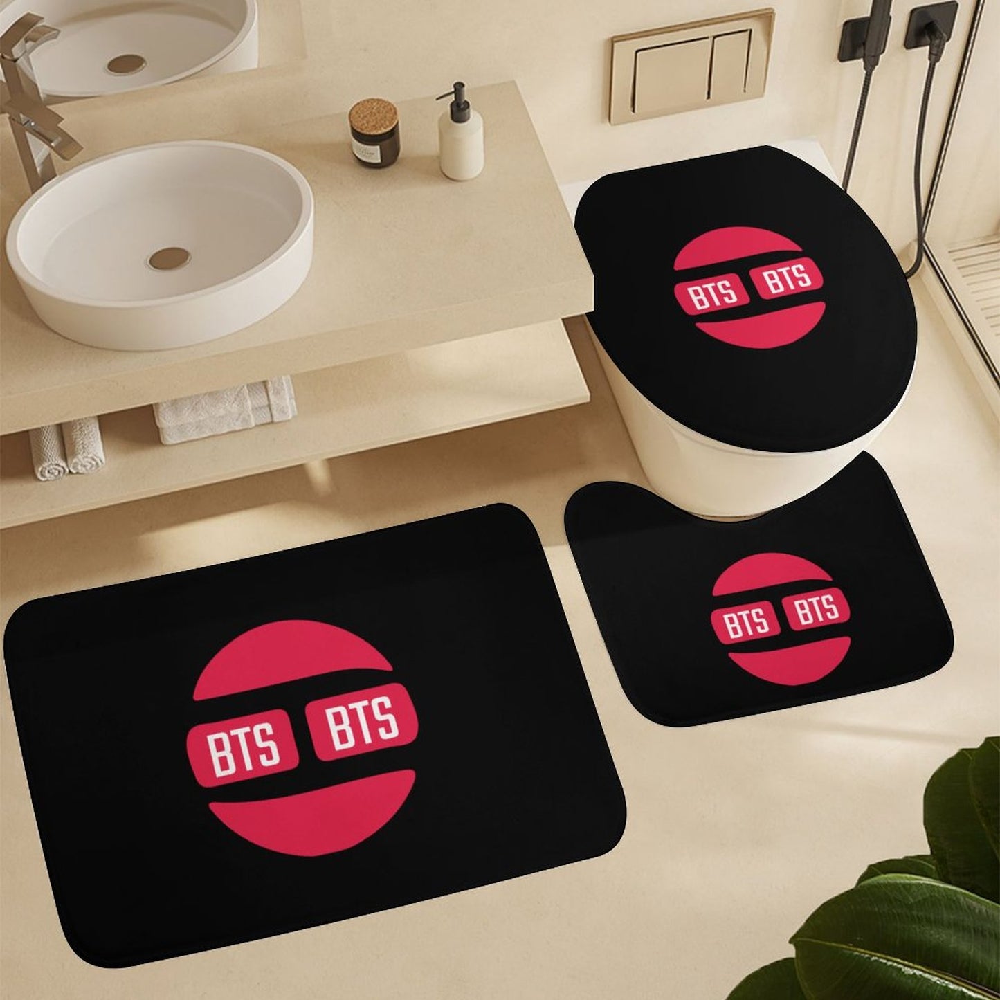 BTS Army 'We Are Bulletproof' Bathroom 4-Piece Set | K-Pop Fan Home Decor