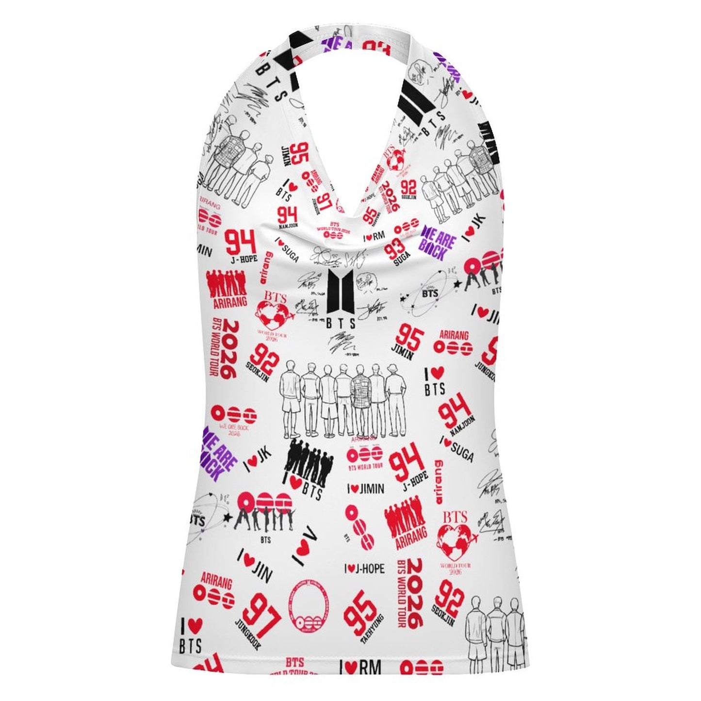BTS "Borahae Purple" Festival Halter Top | Graphic K-Pop Concert Tank for ARMY