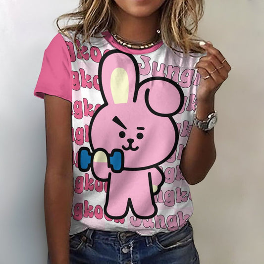 BT21 Cooky Jungkook Women's Cotton T-Shirt | K-Pop Fan Merch All-Over Print