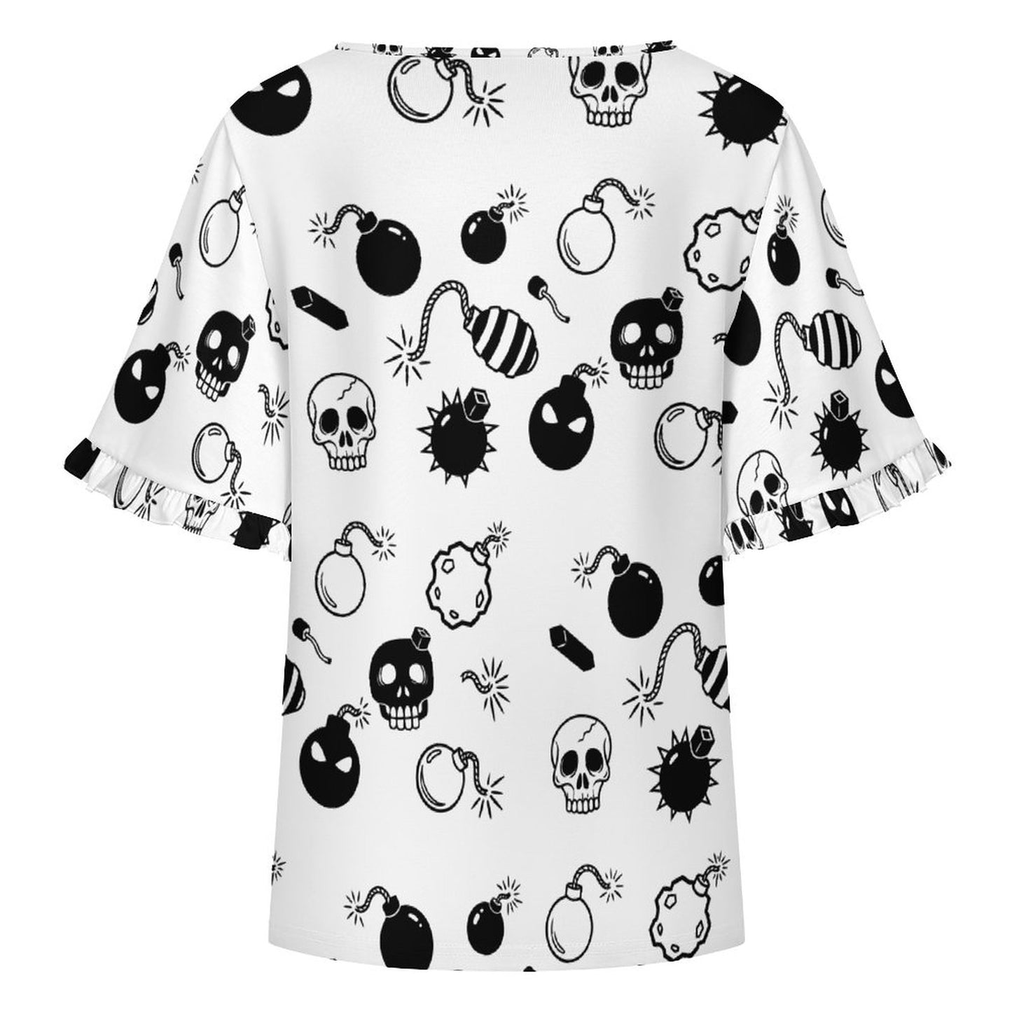 I'm Not Mean I'm Spicy Flared Sleeve T-Shirt · Edgy Y2K Grunge Graphic Tee · Bombs & Skulls Alt Streetwear