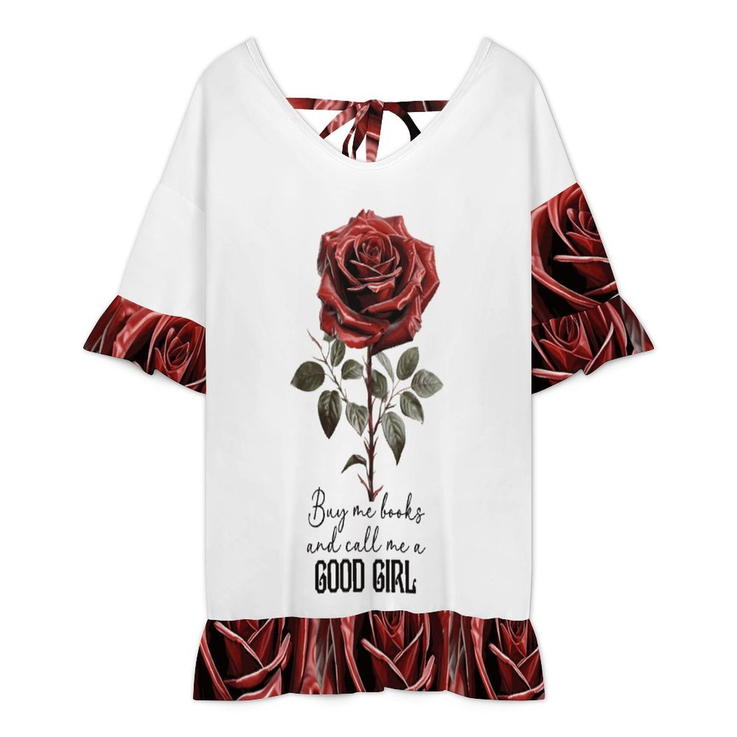 Buy Me All the Books Ruffled Cover-Up Dress | BookTok Inspired Bookish Beach Gift