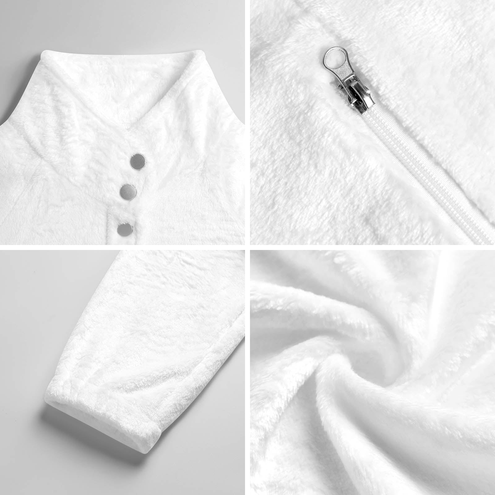 Women's Stand-Up Collar Fleece Jacket(All-Over Printing) — size chart