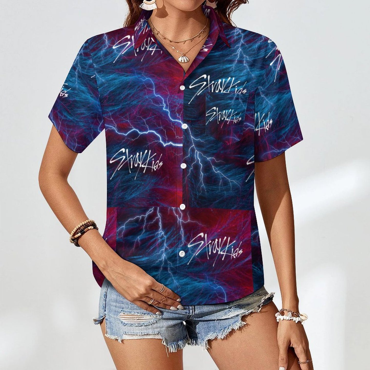 DTG 100gsm Cotton Women's Short Sleeved Shirt(All-Over Printing)