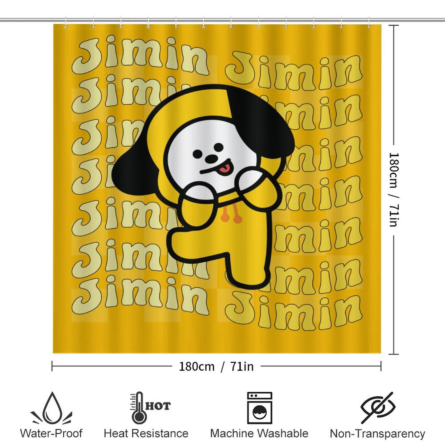 BT21 Chimmy Jimin Bathroom 4-Piece Set | K-Pop Fan Home Decor Gift