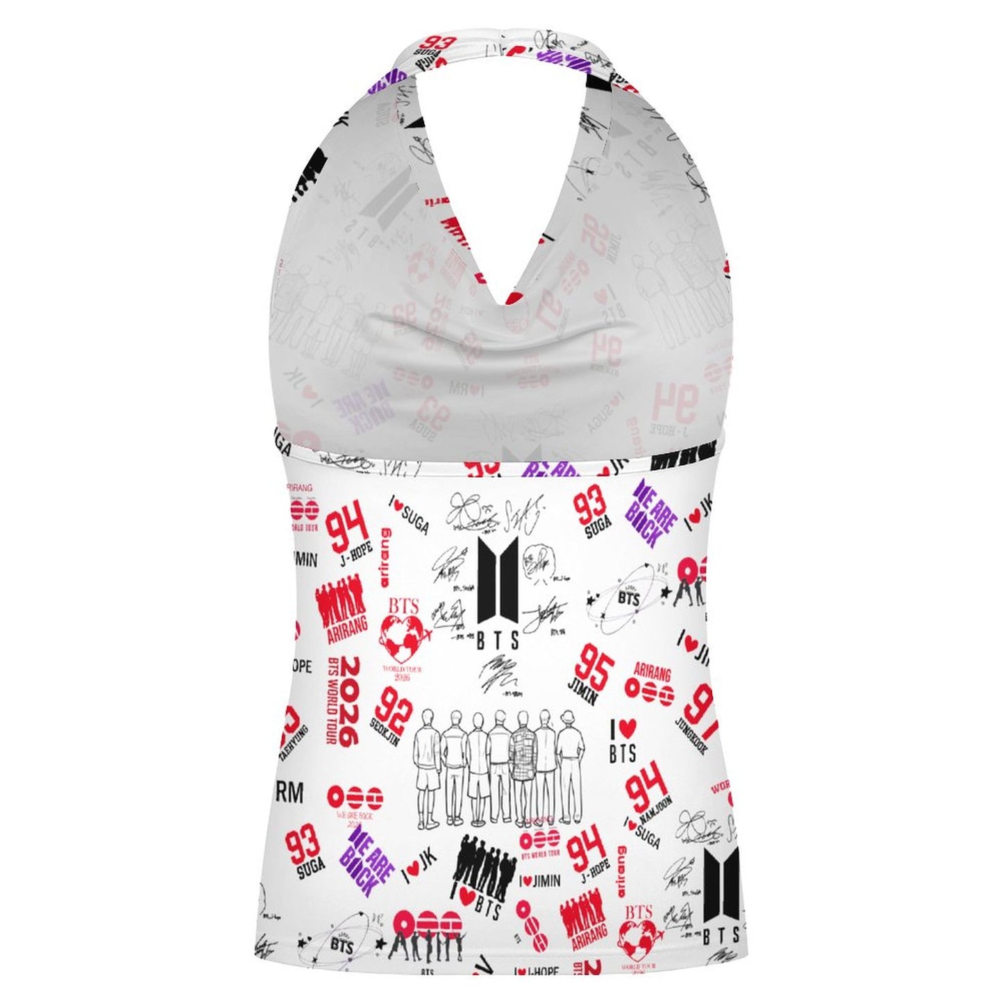BTS "Borahae Purple" Festival Halter Top | Graphic K-Pop Concert Tank for ARMY