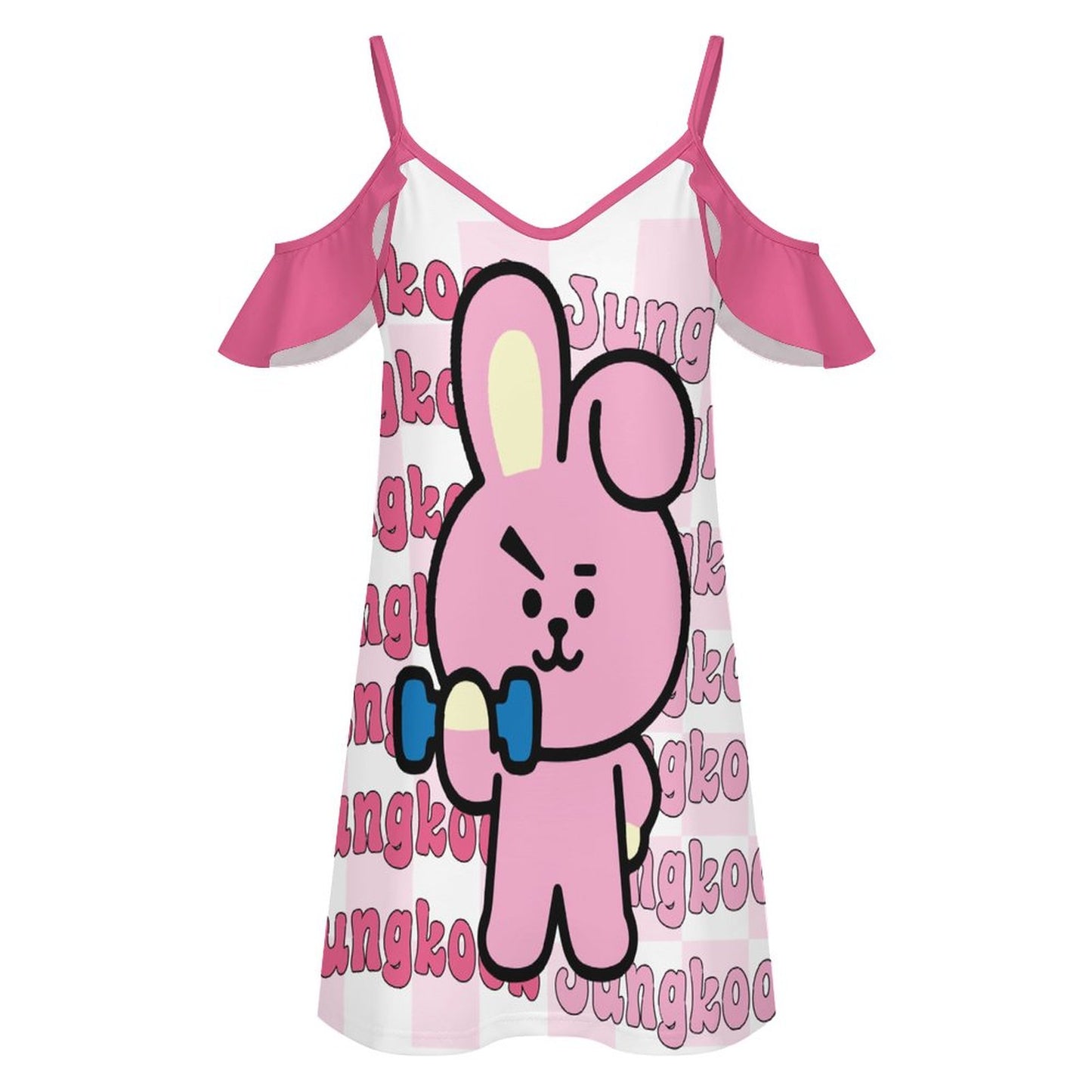 BT21 Cooky Jungkook Ruffle Spaghetti Strap Dress | K-Pop Fan Merch