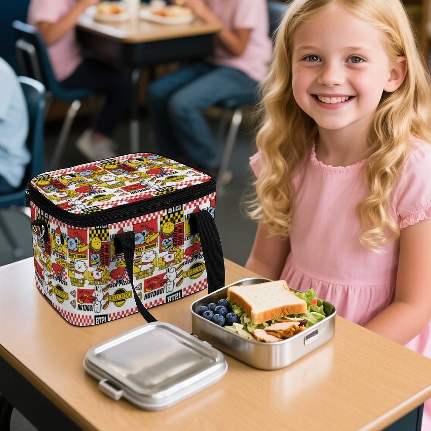 BT21 Inspired Portable Cooler Bag – Insulated Lunch Box & Picnic Travel Tote