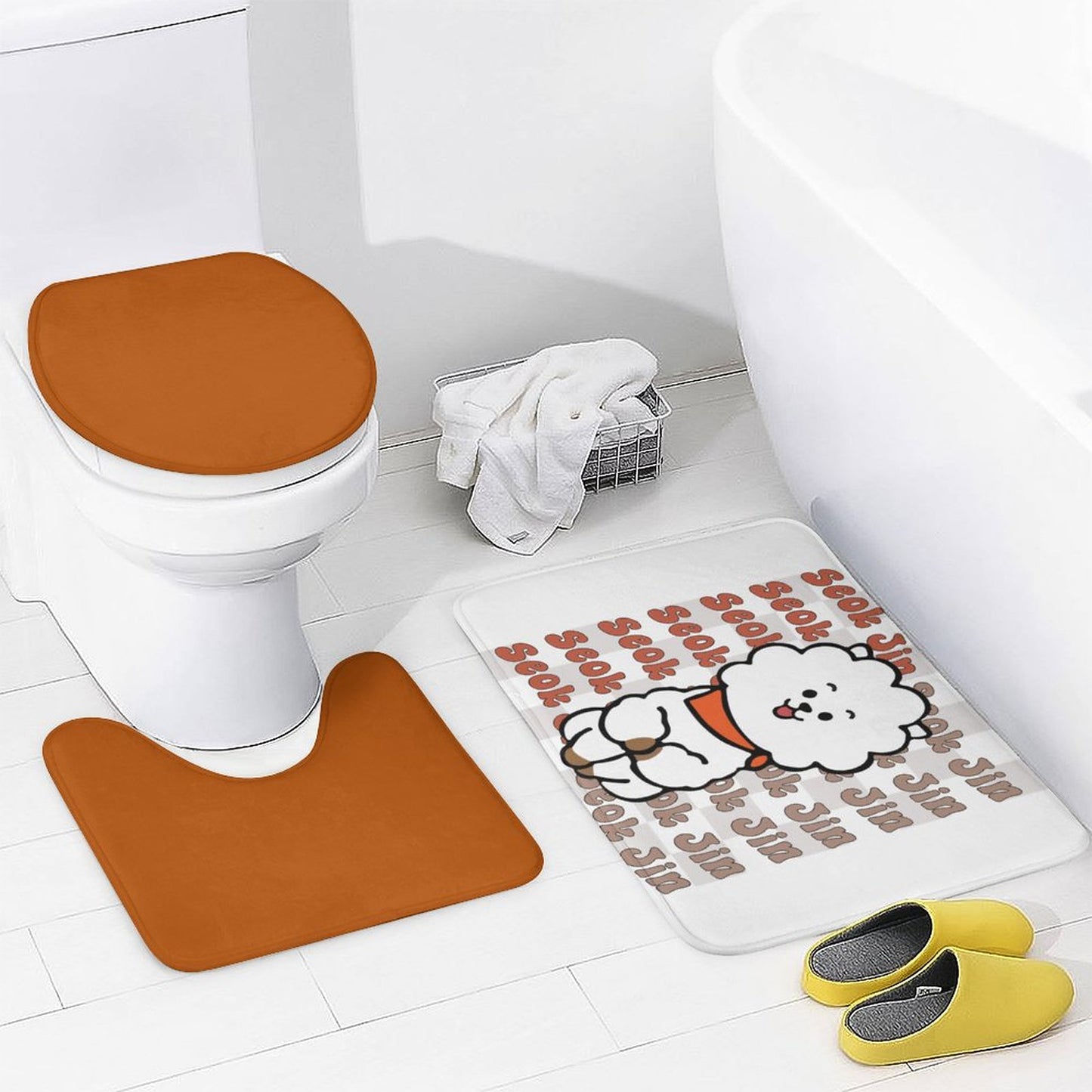 BTS Jin BT21 Bathroom 4-Piece Set | K-Pop Fan Home Decor Gift