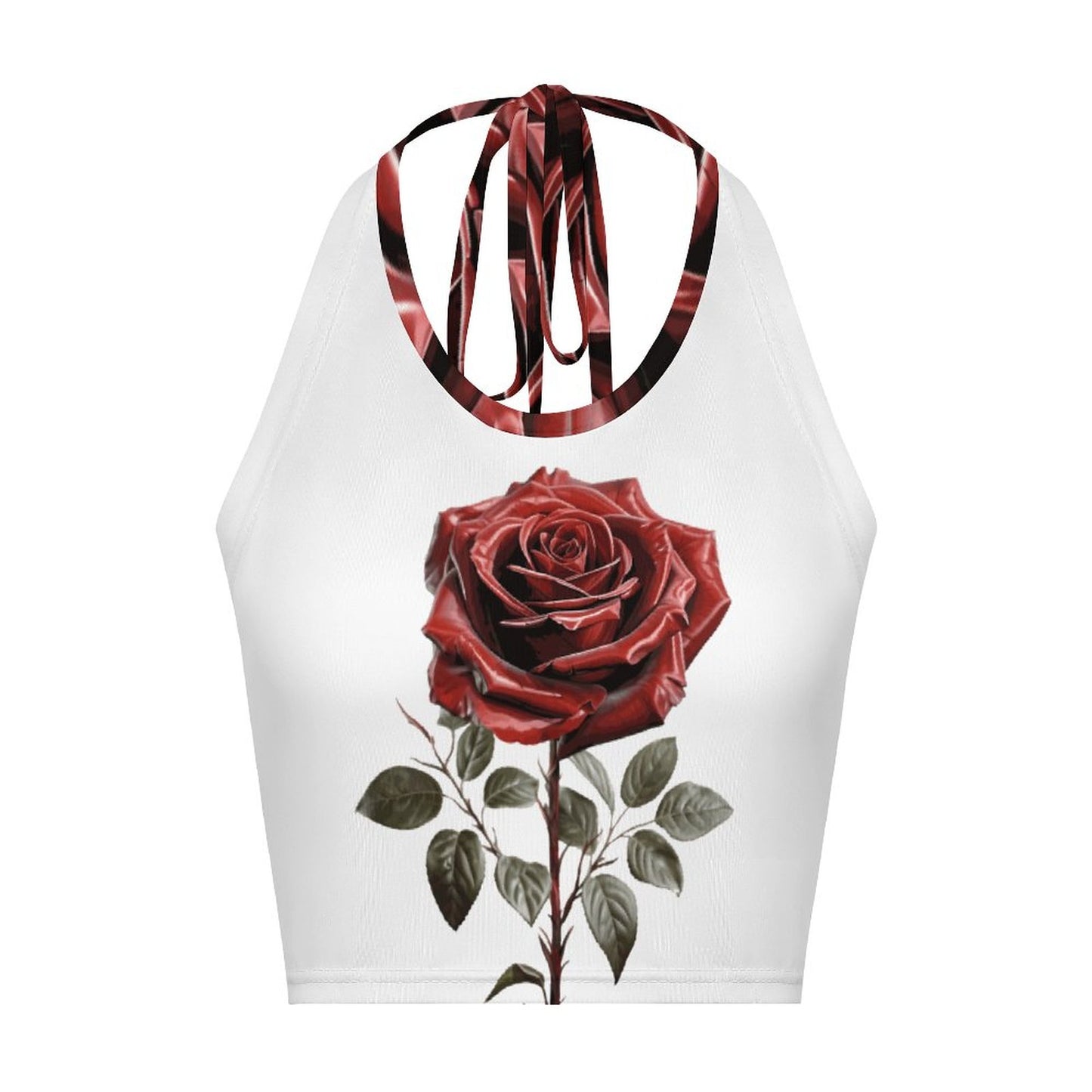 Roses Are Red Halter Tie Vest | Beach Vacation Swimwear Gift