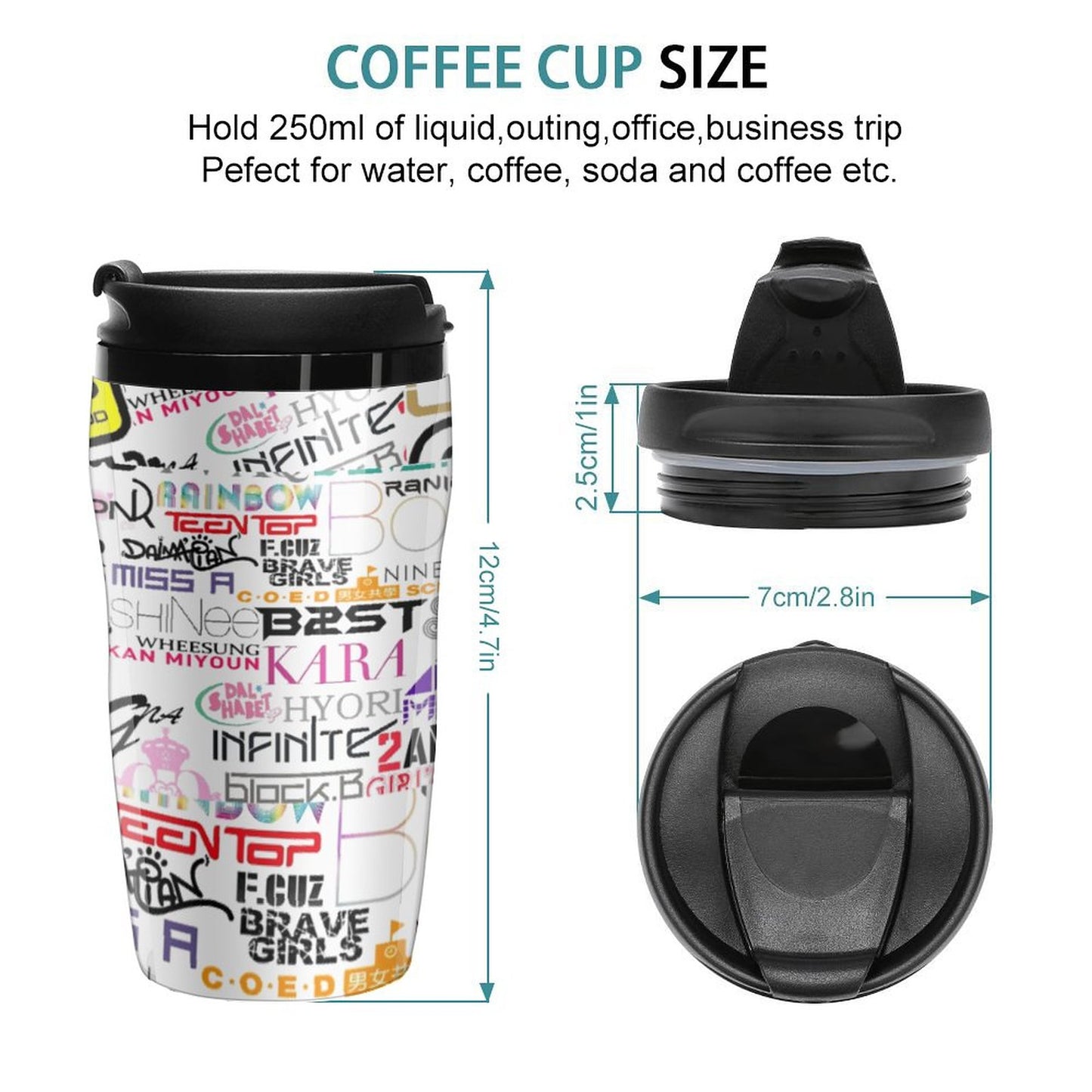 Kpop Stan Custom Coffee Mug | Double-Wall Insulated Travel Mug with Flip Lid