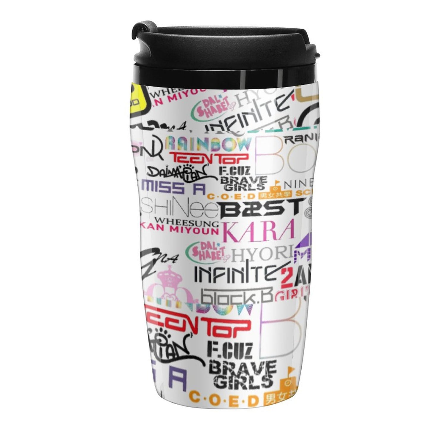 Kpop Stan Custom Coffee Mug | Double-Wall Insulated Travel Mug with Flip Lid