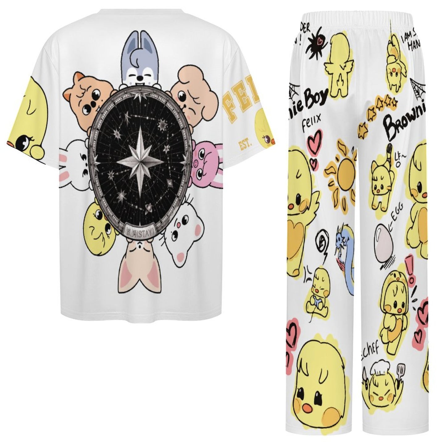 180gsm Short Sleeved Pajama Set(All-Over Printing)
