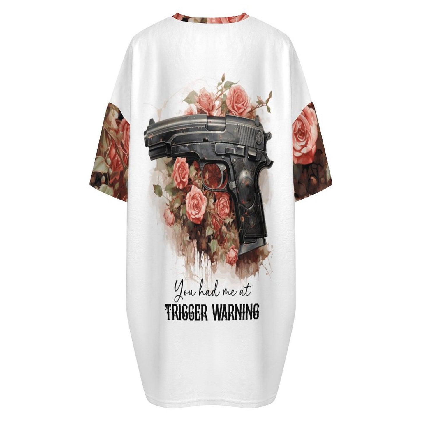 You Had Me at Trigger Warning Flannel Nightdress | Funny Cozy Sleepwear Gift