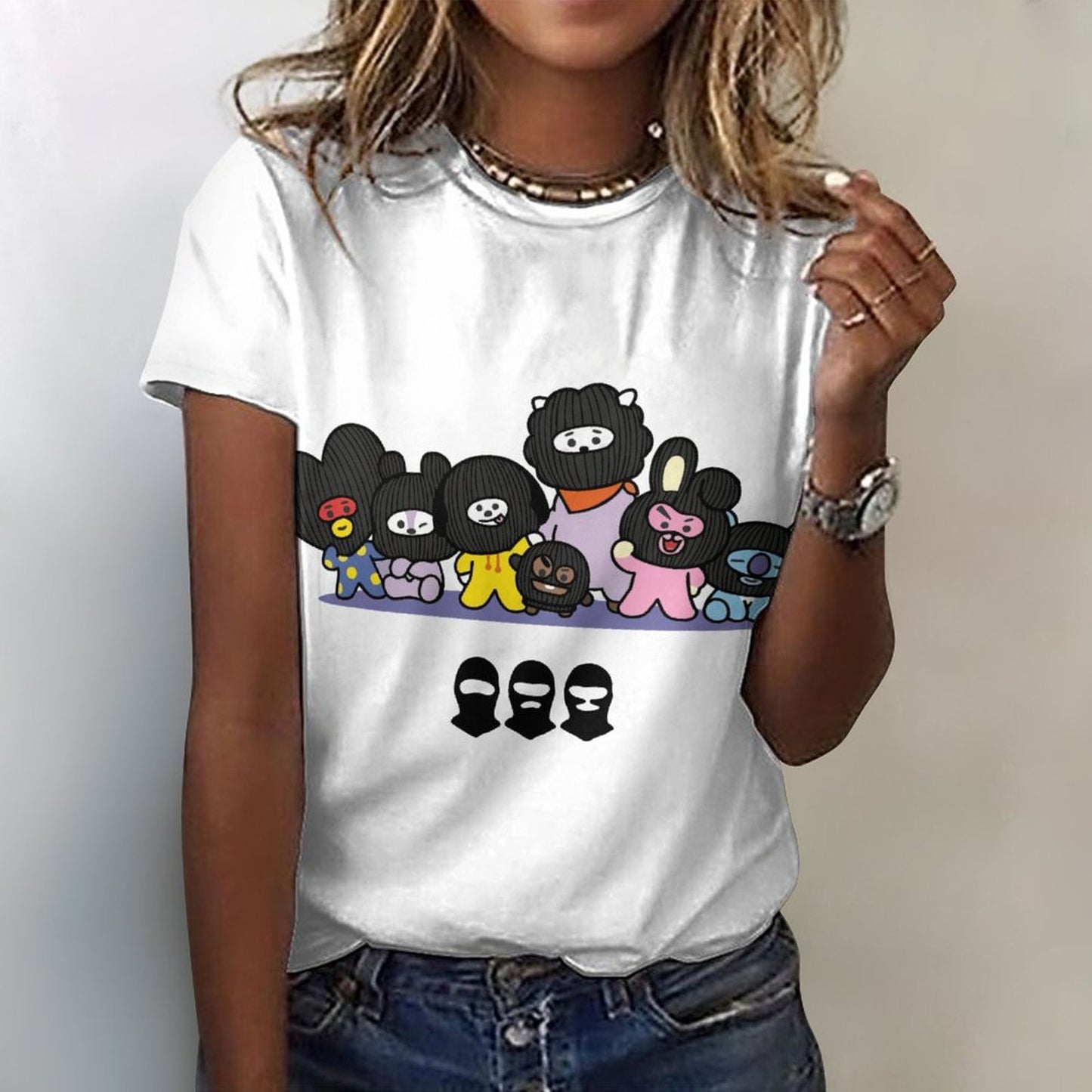 BT21 Hooligan Inspired Women's Cotton T-Shirt – Premium K-Pop Summer Tee