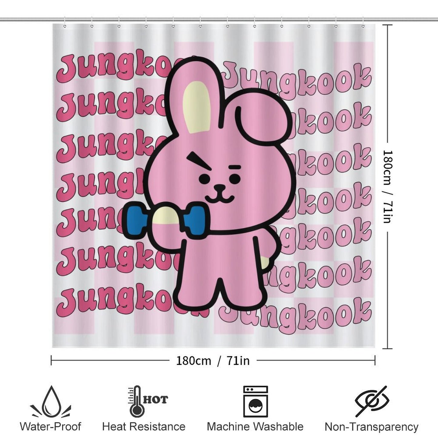 BT21 Cooky Jungkook Bathroom 4-Piece Set | K-Pop Fan Home Decor Gift