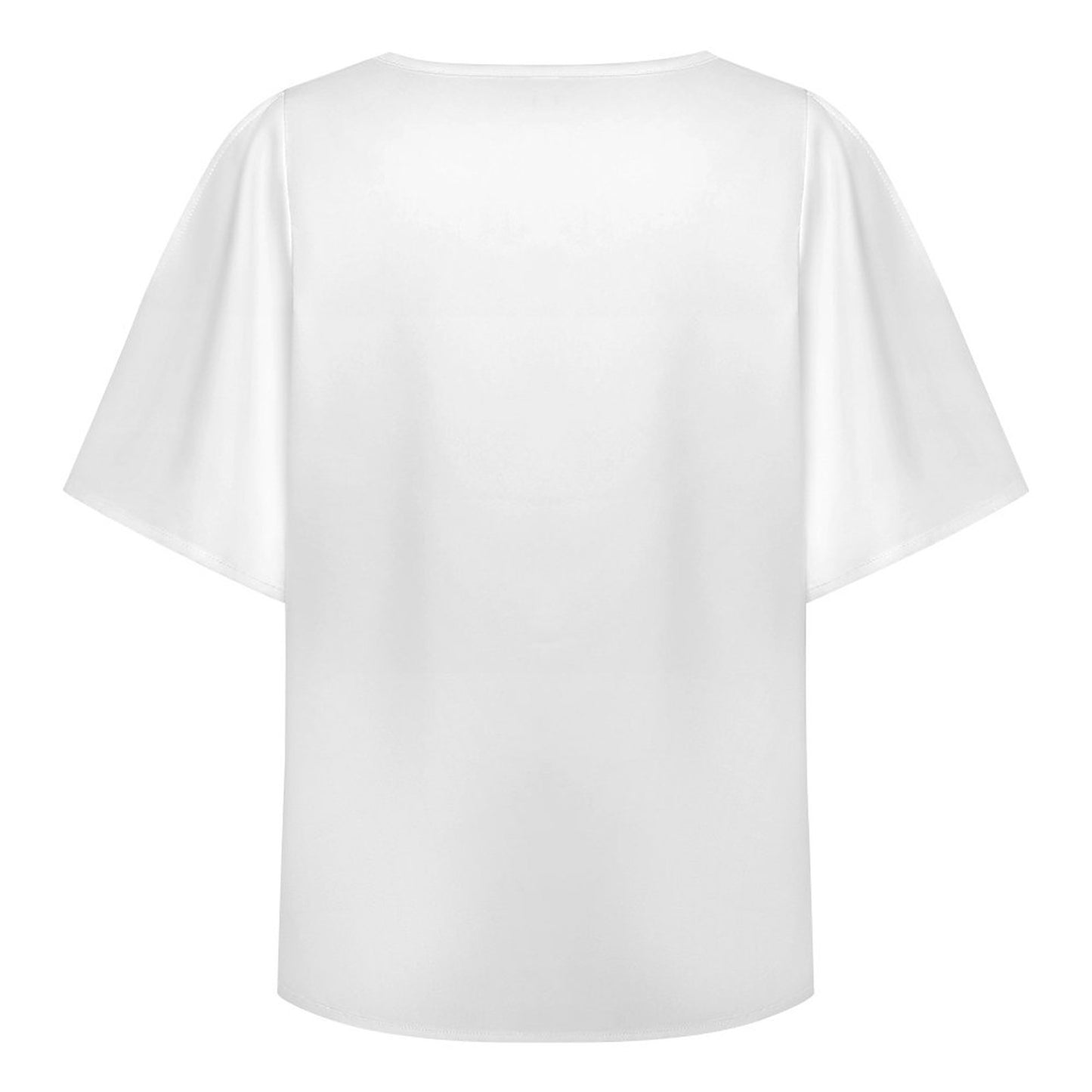 Katseye Tour Inspired Cold Shoulder Top | All-Over Print V-Neck Ruffled Sleeve Fan Tee