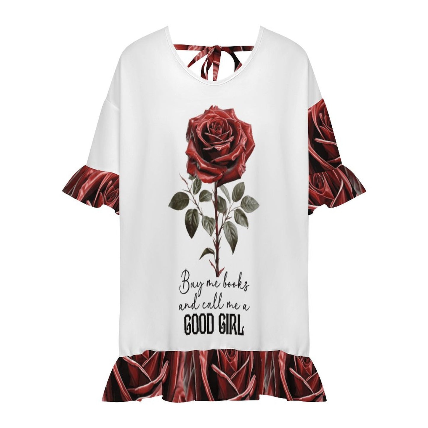 Buy Me All the Books Ruffled Cover-Up Dress | BookTok Inspired Bookish Beach Gift