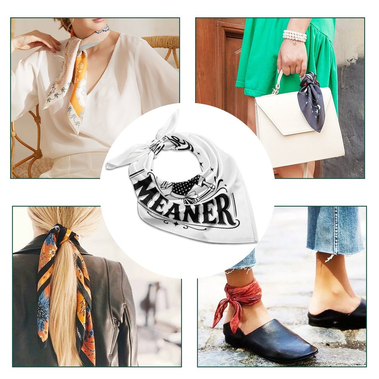I Could Be Meaner Square Printed Scarf – Sassy Aesthetic Imitated Silk Head Scarf
