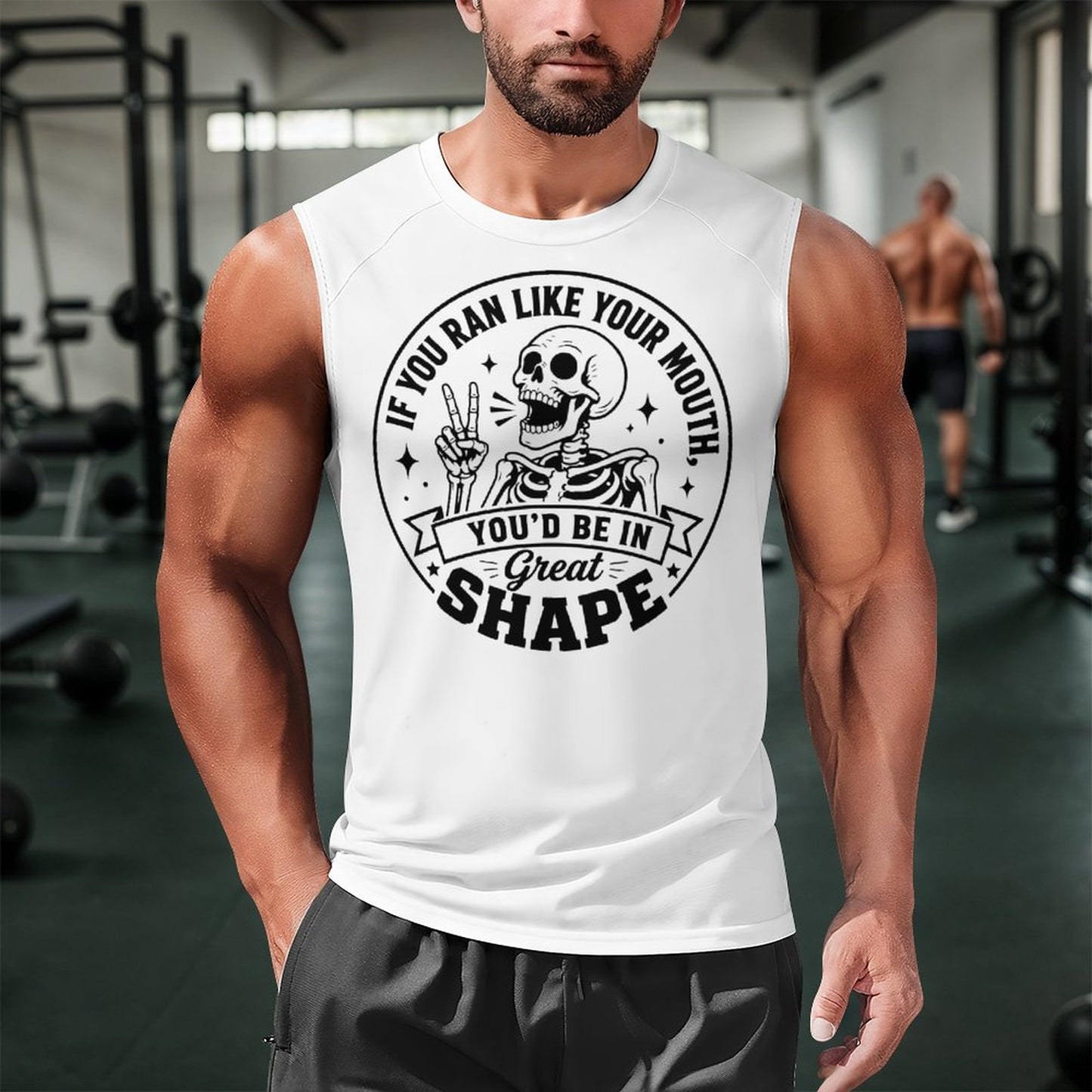 Sarcastic Workout Shirt - If You Ran Like You Run Your Mouth - Snarky Gym Tee, Funny Fitness Graphic T-Shirt, Premium Cotton Double-Sided DTF Print Tee