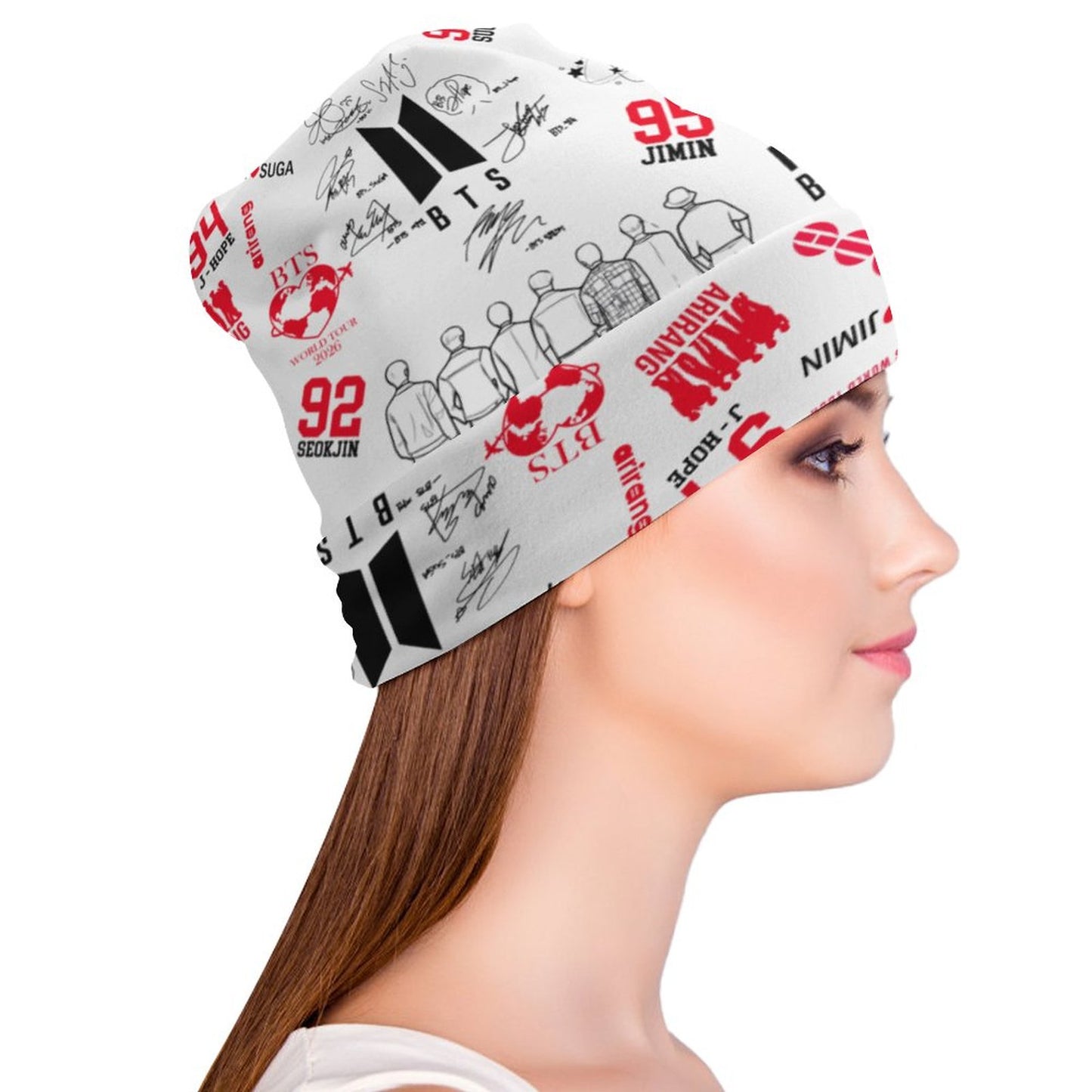 BTS Hooligan Inspired Streetwear Beanie | All-Over Print K-Pop Pullover Skull Cap for ARMY