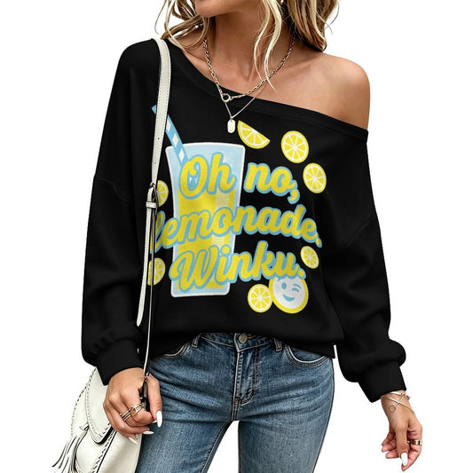 230gsm Off Shoulder Hoodie(All-Over Printing) — front view