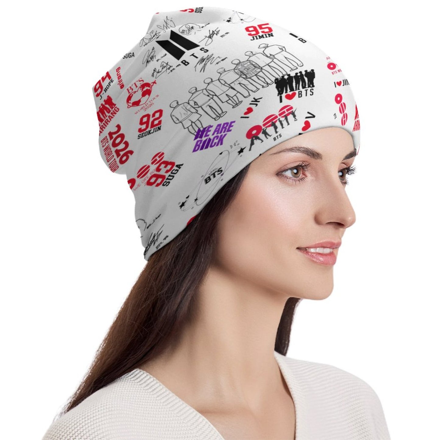 BTS Hooligan Inspired Streetwear Beanie | All-Over Print K-Pop Pullover Skull Cap for ARMY