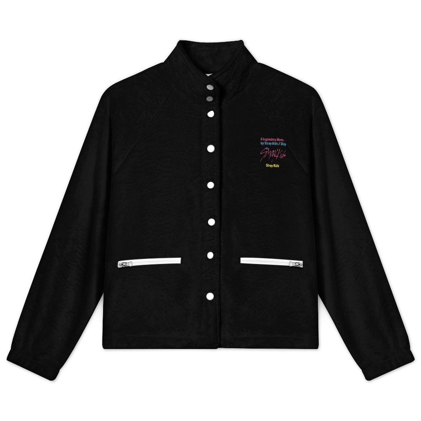 Women's Stand-Up Collar Fleece Jacket(All-Over Printing) — side view