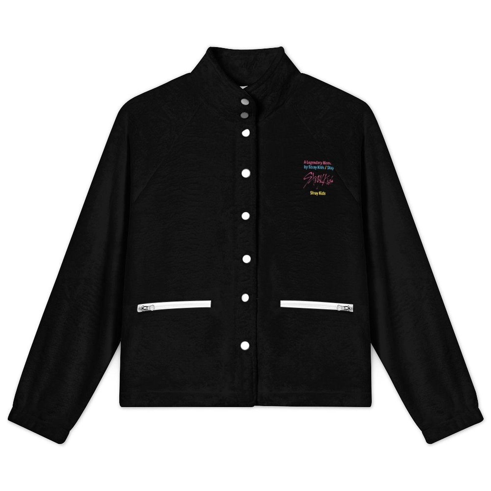 Women's Stand-Up Collar Fleece Jacket(All-Over Printing) — side view