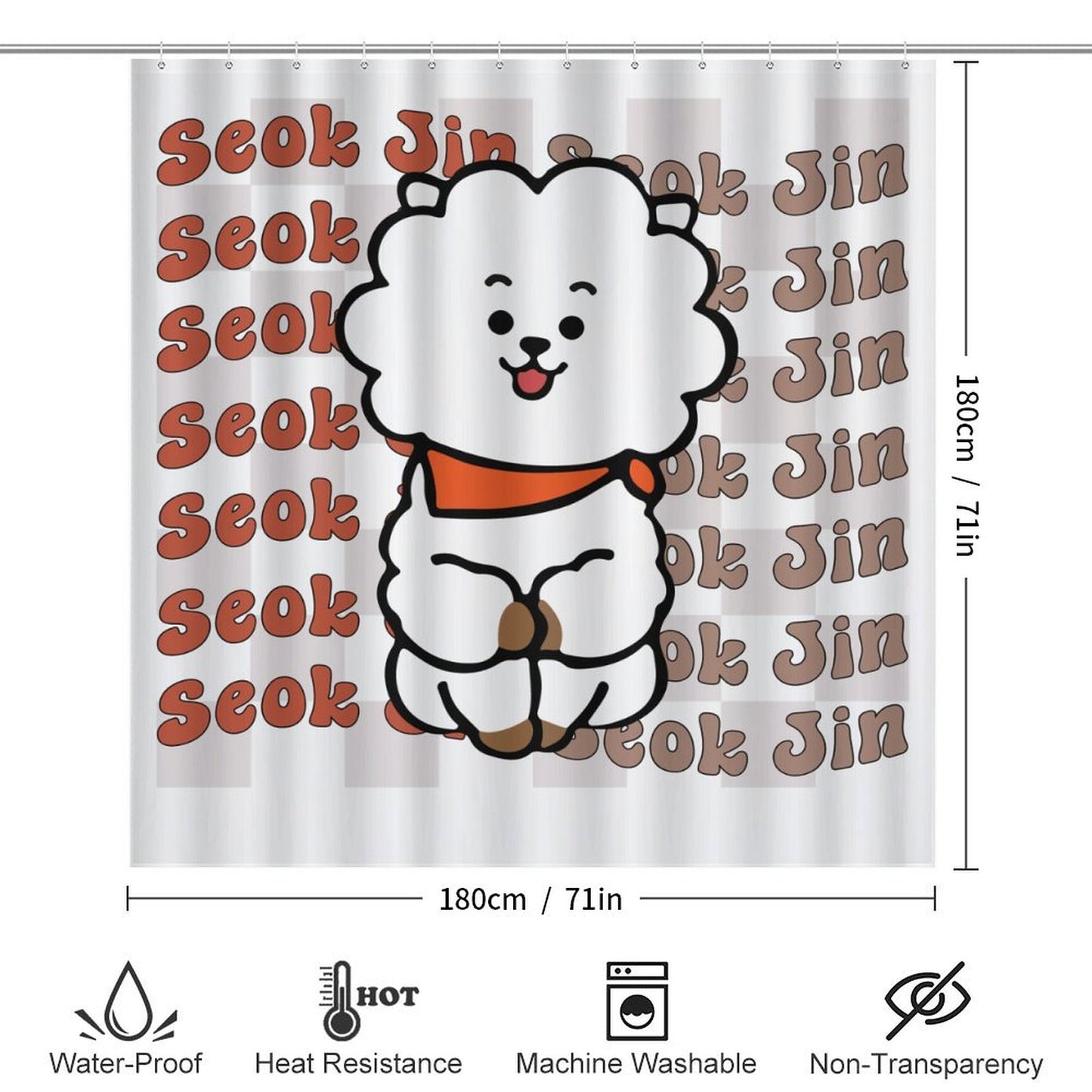 BTS Jin BT21 Bathroom 4-Piece Set | K-Pop Fan Home Decor Gift