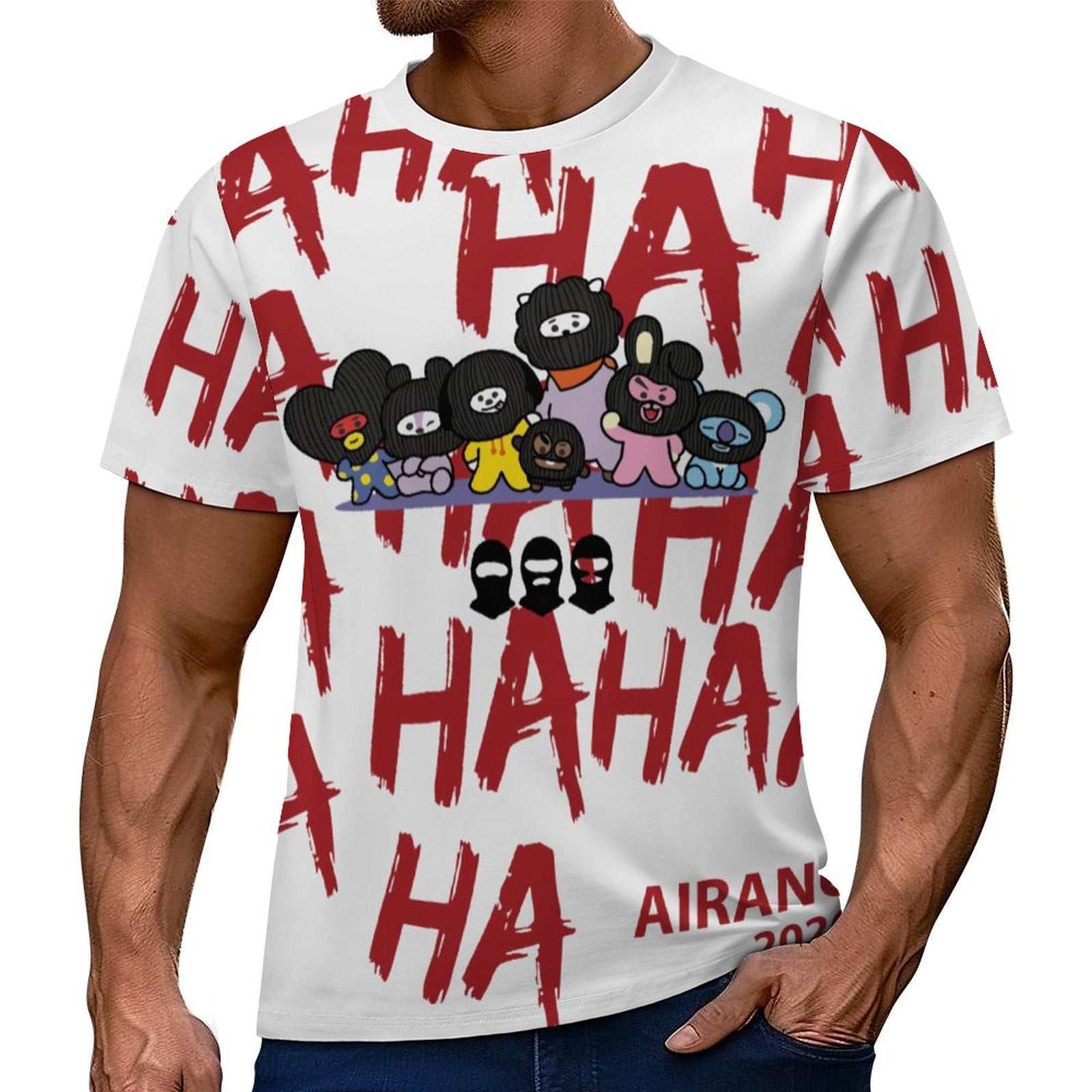 Detailed view of the premium Sorona polyester blend BT21 Hooligan casual shirt with a white contrast neckband.