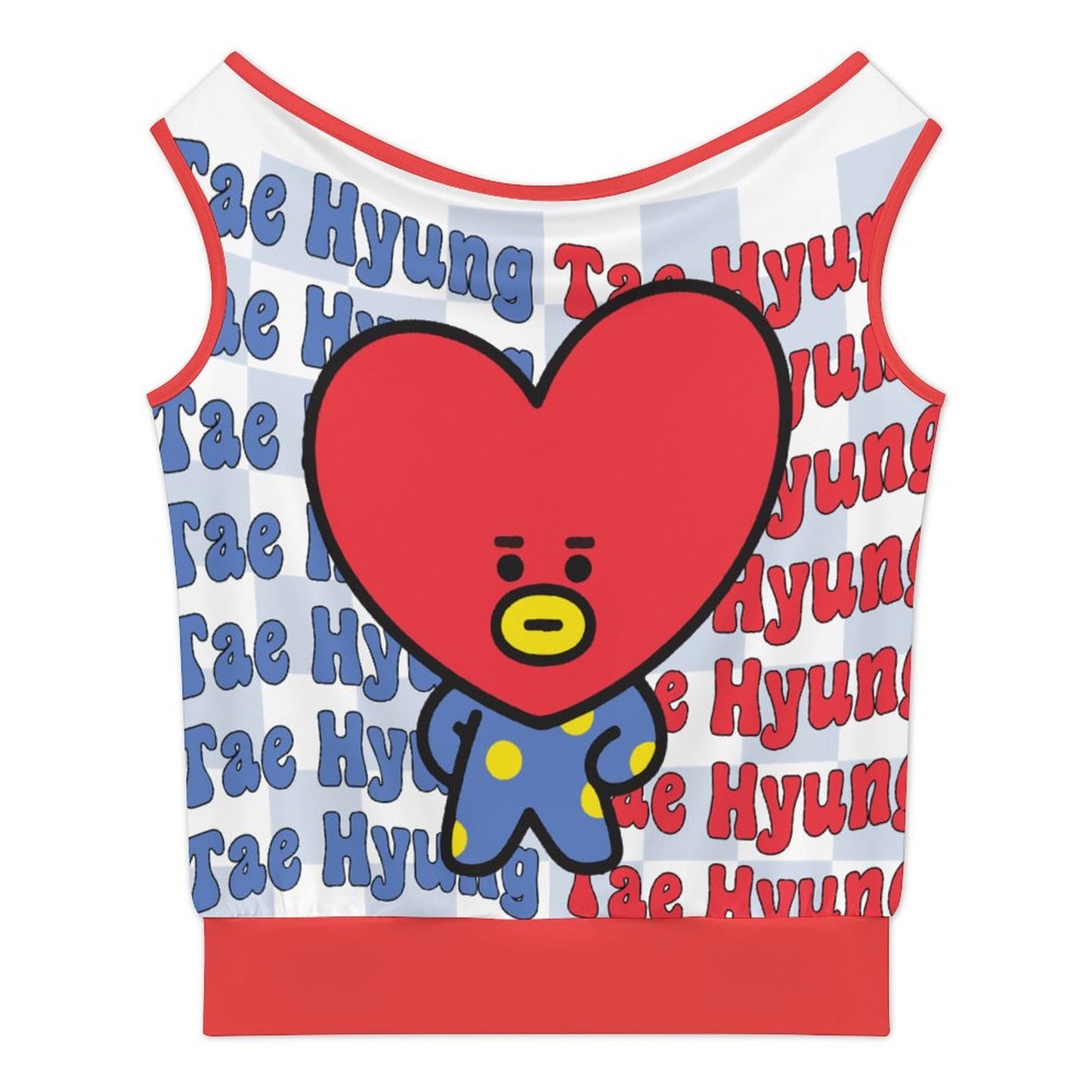 BT21 Tata V Taehyung Off-Shoulder T-Shirt | K-Pop Fan Merch All-Over Print