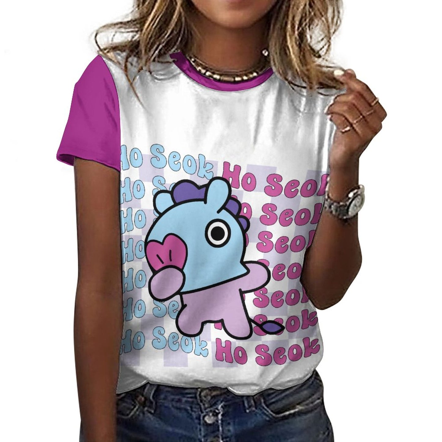 BT21 Mang J-Hope Hoseok Women's Cotton T-Shirt | K-Pop Fan Merch All-Over Print