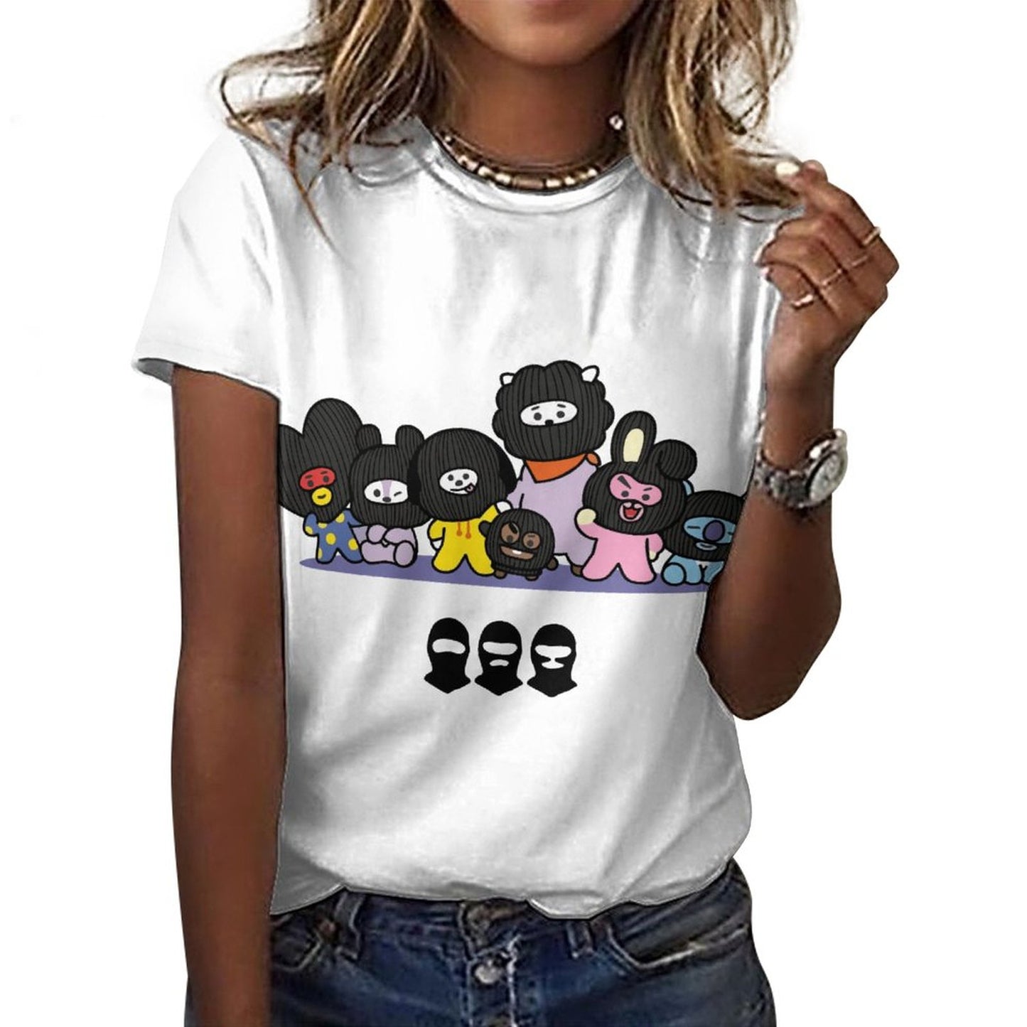 BT21 Hooligan Inspired Women's Cotton T-Shirt – Premium K-Pop Summer Tee
