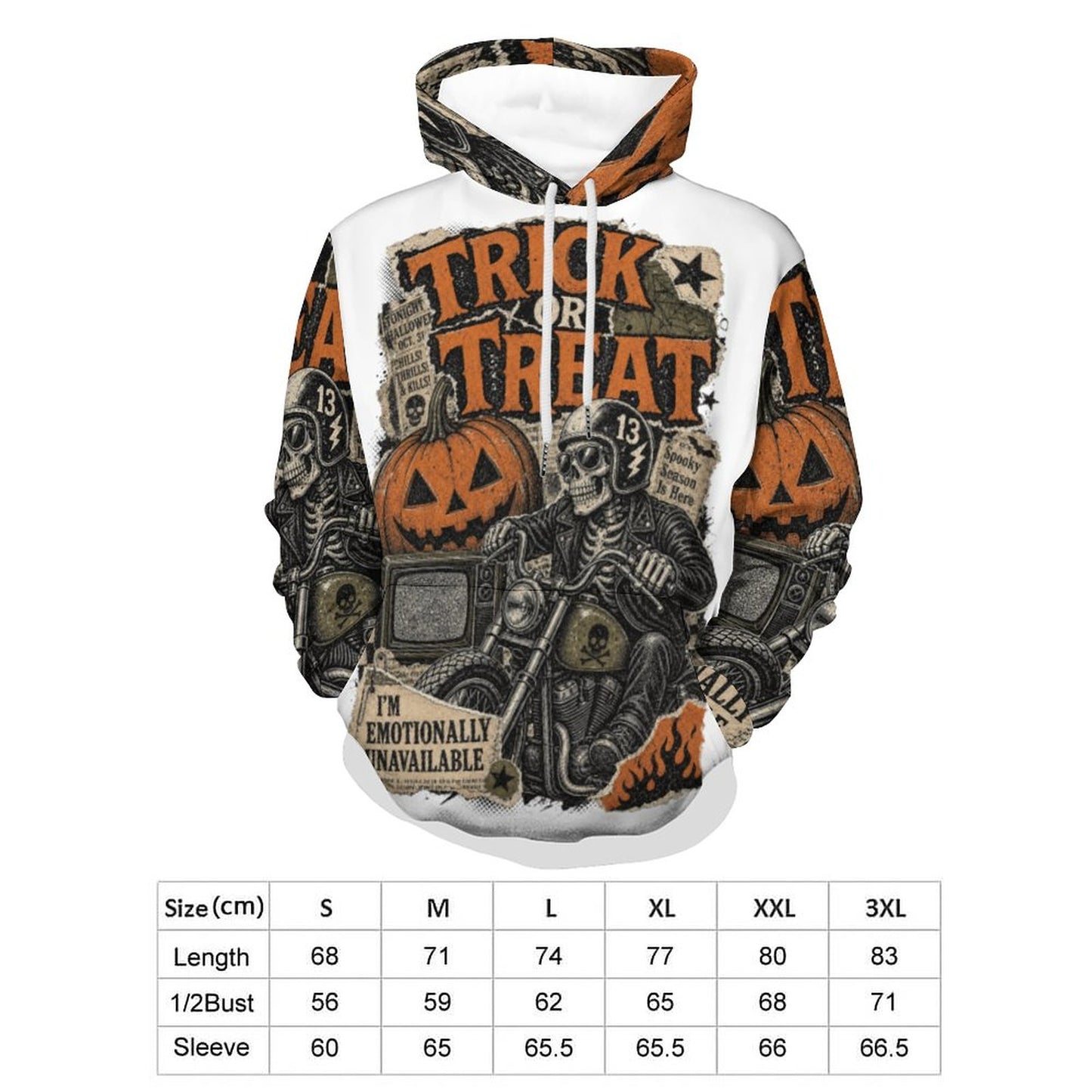 Trick or Treat Emotionally unavailable  Women's Graphic Hoodie (All-Over Printing)