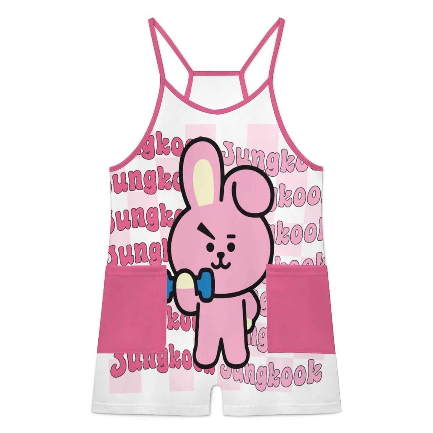 BT21 Cooky Jungkook Suspender Jumpsuit With Pockets | K-Pop Fan Merch
