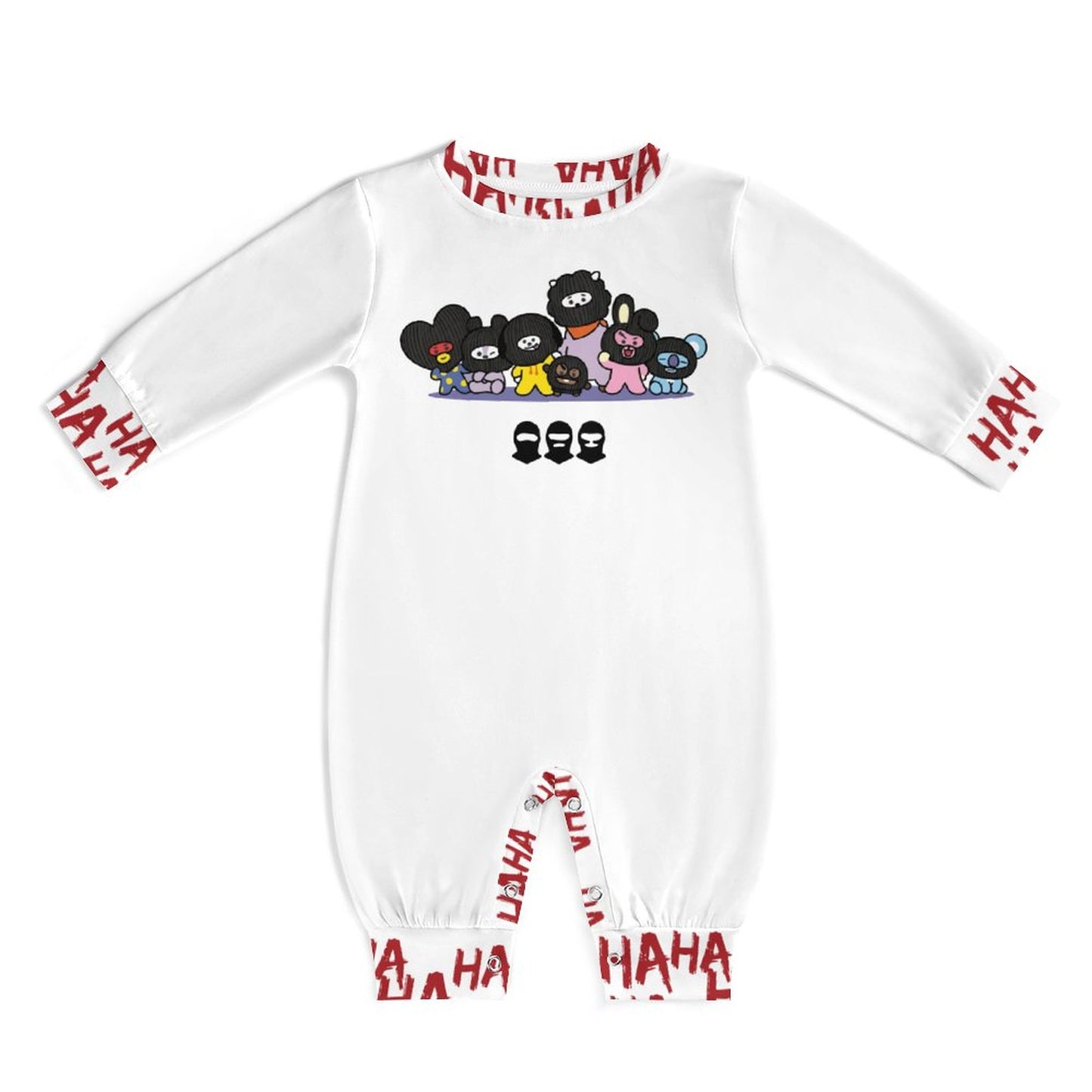 BT21 Hooligan Inspired Long Baby Romper – Premium Faux Cotton K-Pop Infused Onesie
