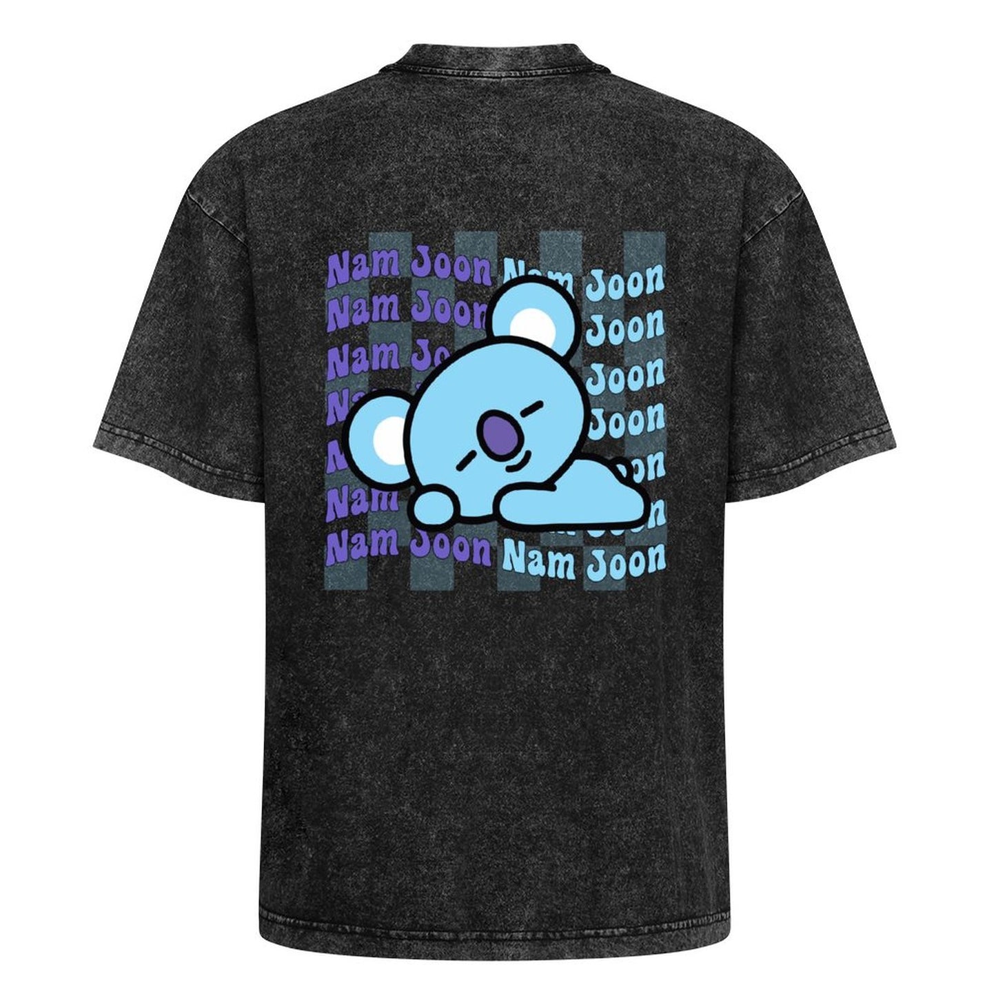 BT21 Koya RM Namjoon Men's Washed Cotton T-Shirt | K-Pop Fan Merch Back Print